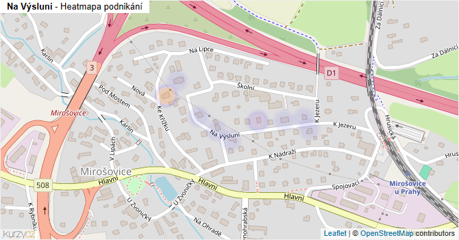 Na Výsluní - mapa podnikání