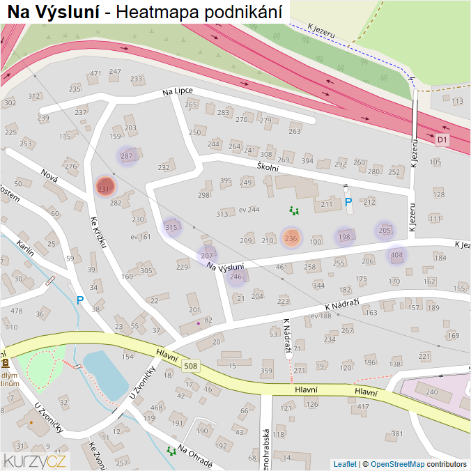 Mapa Na Výsluní - Firmy v ulici.