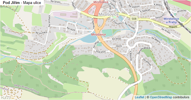 Pod Jiřím - mapa ulice