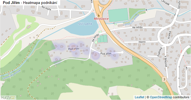 Pod Jiřím - mapa podnikání