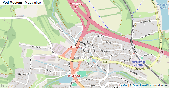 Pod Mostem - mapa ulice