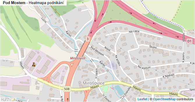 Pod Mostem - mapa podnikání