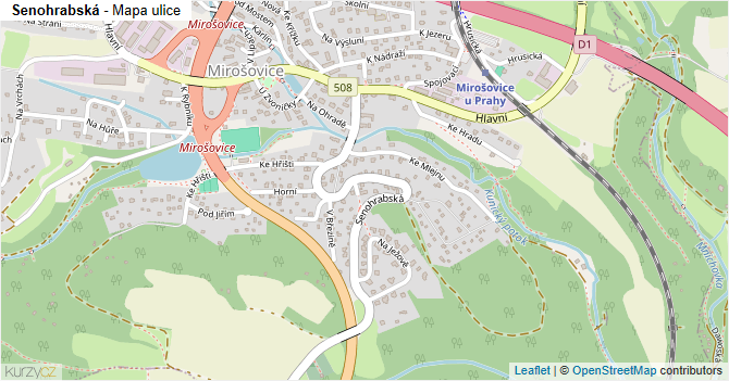 Senohrabská - mapa ulice