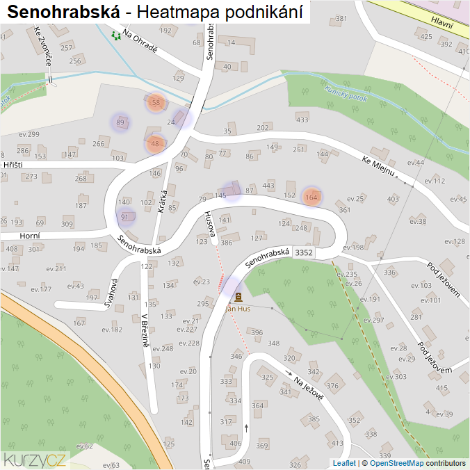 Mapa Senohrabská - Firmy v ulici.