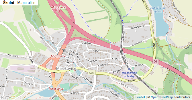 Školní - mapa ulice