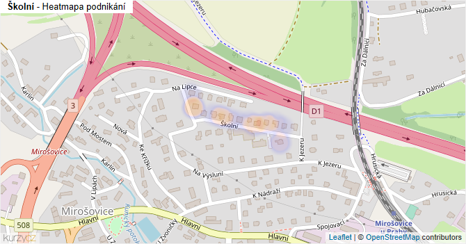 Školní - mapa podnikání
