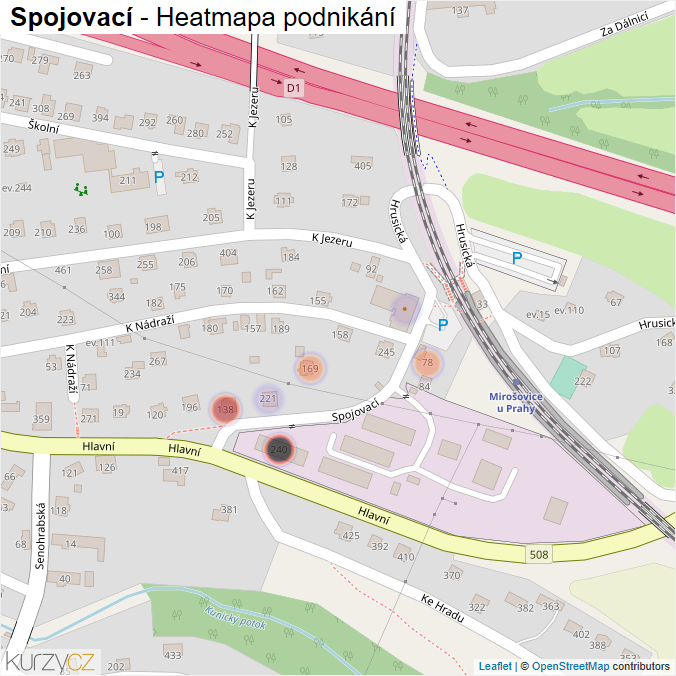 Mapa Spojovací - Firmy v ulici.