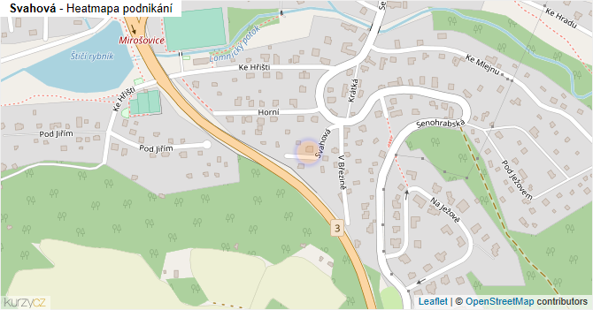 Svahová - mapa podnikání