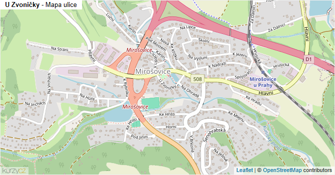 U Zvoničky - mapa ulice