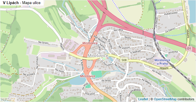 V Lipách - mapa ulice