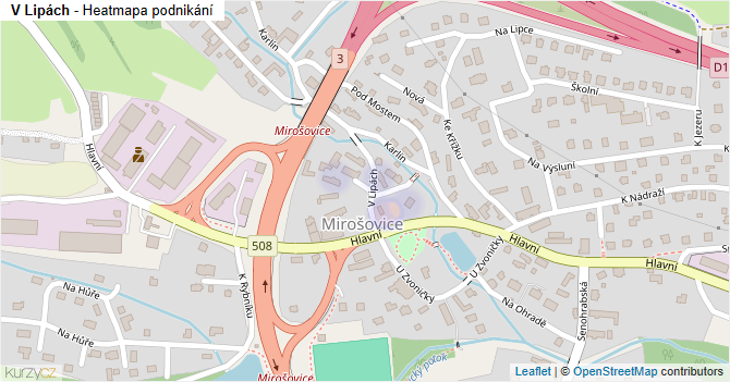 V Lipách - mapa podnikání