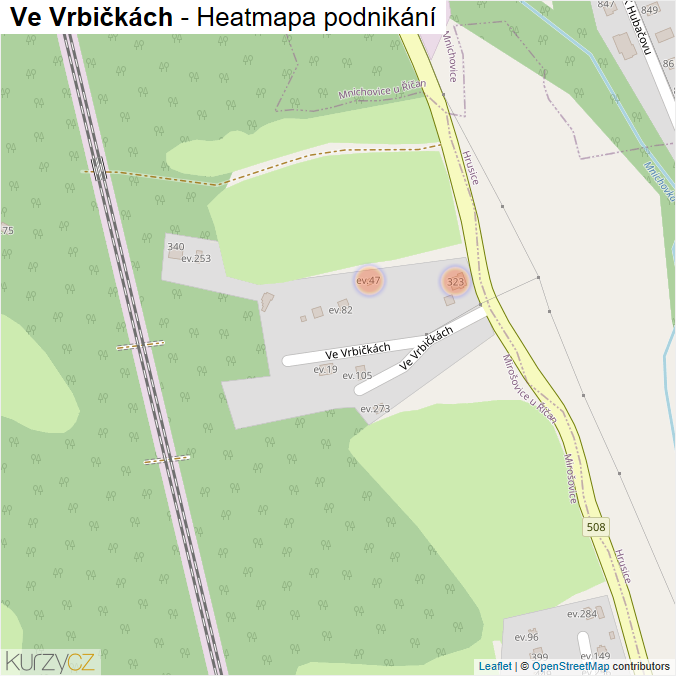 Mapa Ve Vrbičkách - Firmy v ulici.