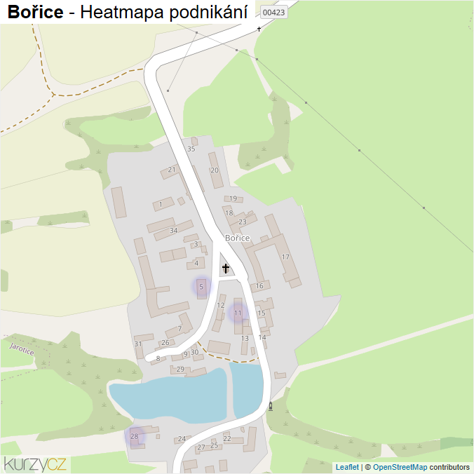 Mapa Bořice - Firmy v části obce.