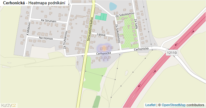 Cerhonická - mapa podnikání