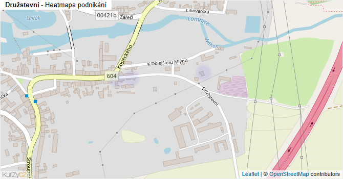 Družstevní - mapa podnikání