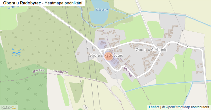 Obora u Radobytec - mapa podnikání