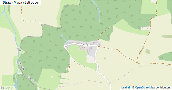 Stráž - mapa části obce