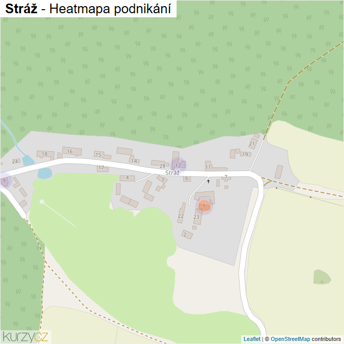 Mapa Stráž - Firmy v části obce.