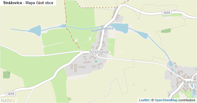 Strážovice - mapa části obce