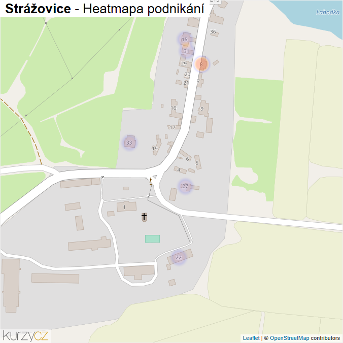 Mapa Strážovice - Firmy v části obce.