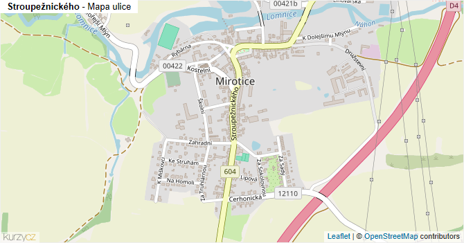 Stroupežnického - mapa ulice