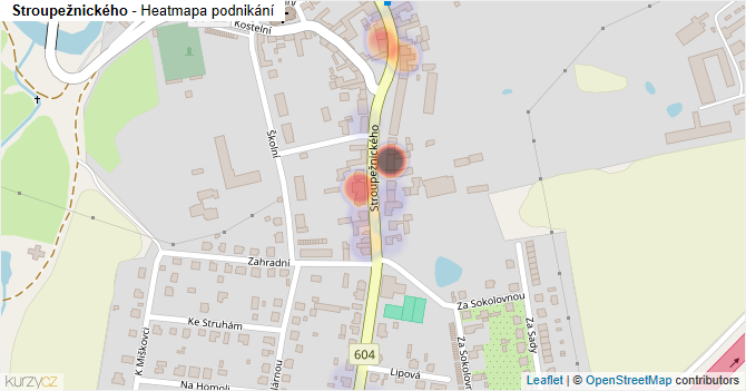 Stroupežnického - mapa podnikání