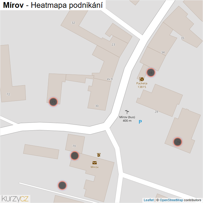 Mapa Mírov - Firmy v obci.