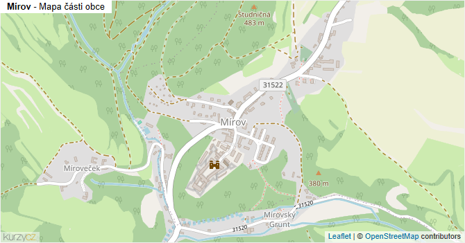Mírov - mapa části obce