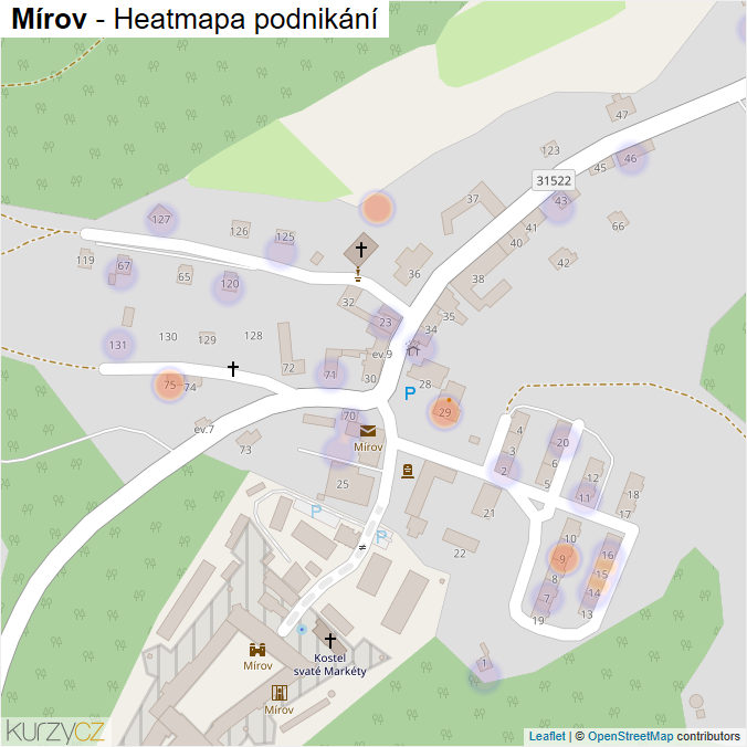 Mapa Mírov - Firmy v části obce.