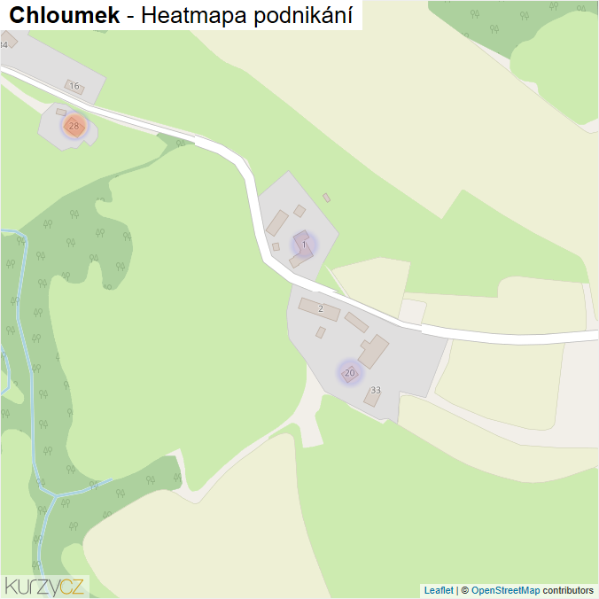 Mapa Chloumek - Firmy v části obce.