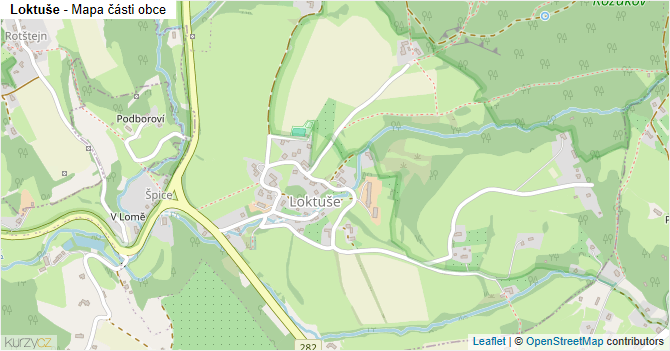 Loktuše - mapa části obce