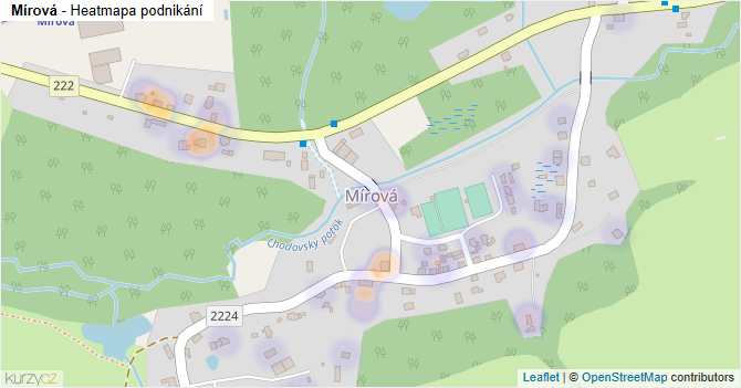Mírová - mapa podnikání
