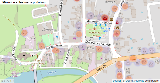 Mirovice - mapa podnikání