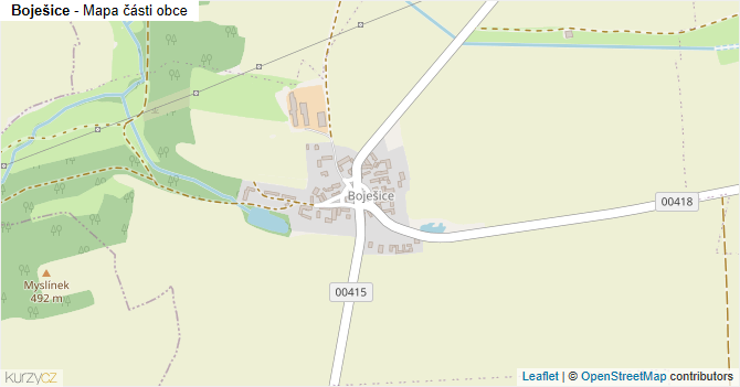 Boješice - mapa části obce
