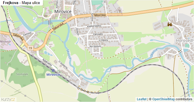 Frejkova - mapa ulice