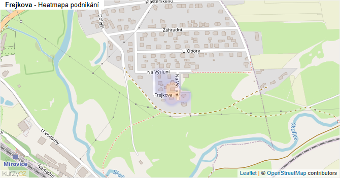 Frejkova - mapa podnikání