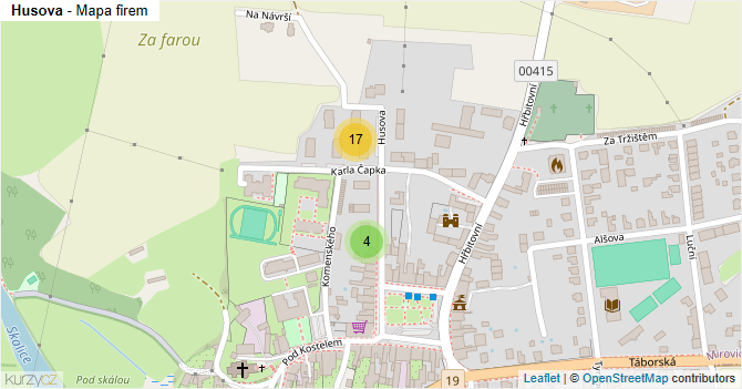Husova - mapa firem