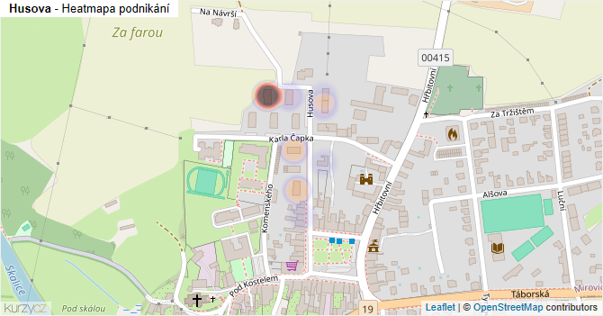 Husova - mapa podnikání