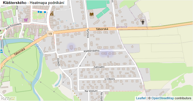 Klášterského - mapa podnikání