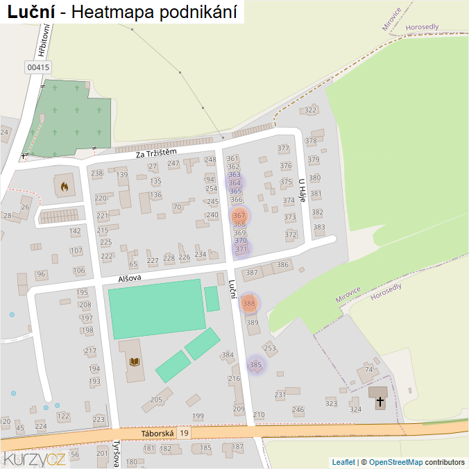 Mapa Luční - Firmy v ulici.