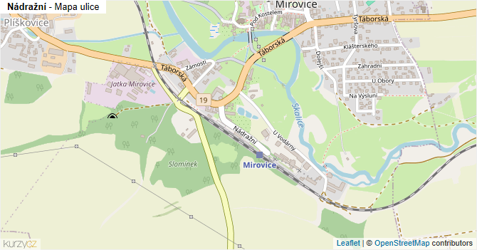Nádražní - mapa ulice