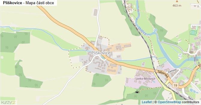 Plíškovice - mapa části obce