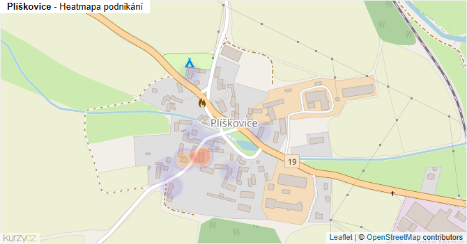 Plíškovice - mapa podnikání