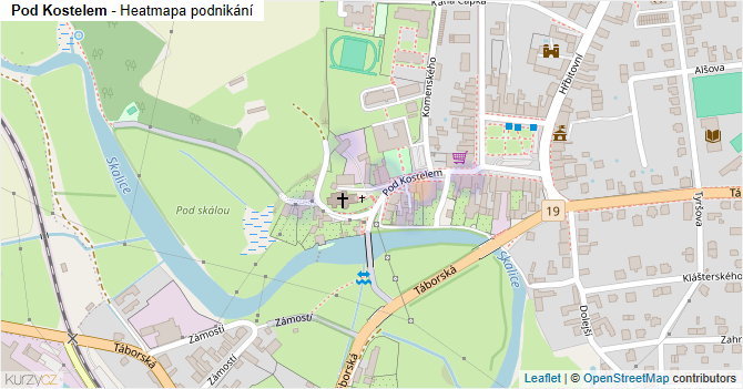 Pod Kostelem - mapa podnikání