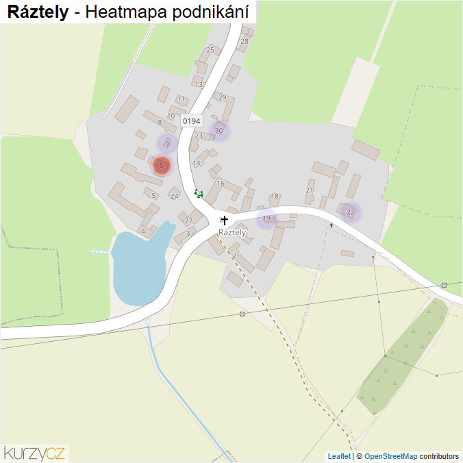 Mapa Ráztely - Firmy v části obce.