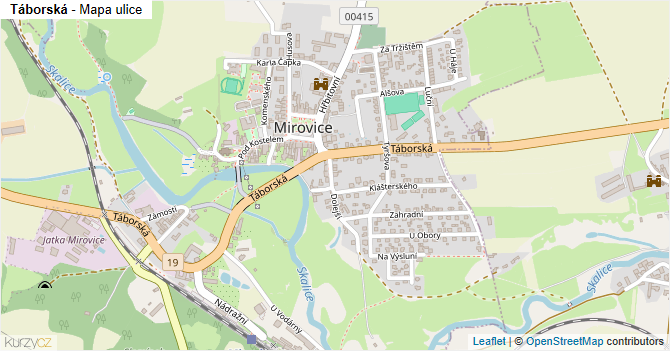 Táborská - mapa ulice
