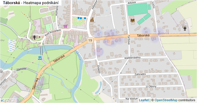 Táborská - mapa podnikání