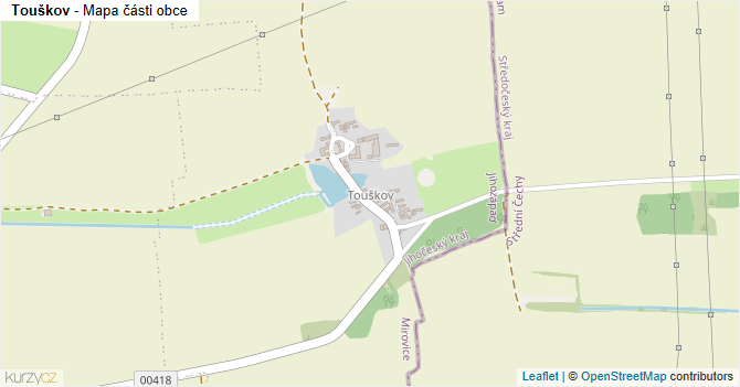 Touškov - mapa části obce