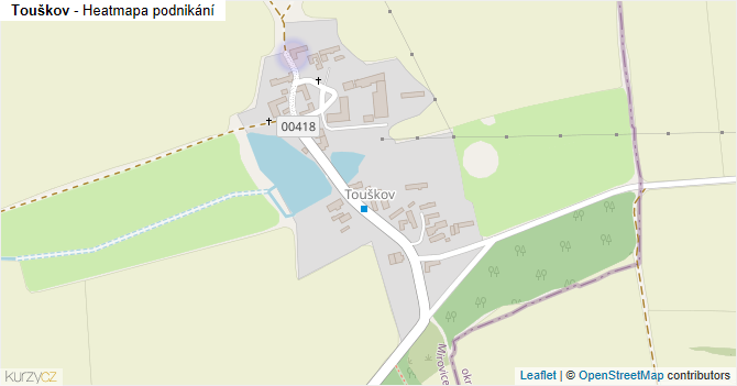 Touškov - mapa podnikání