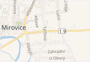 Tyršova v obci Mirovice - mapa ulice